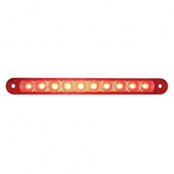 10 LED 6-1/2" Light Bar Only (Stop, Turn & Tail) - Red LED/Red Lens