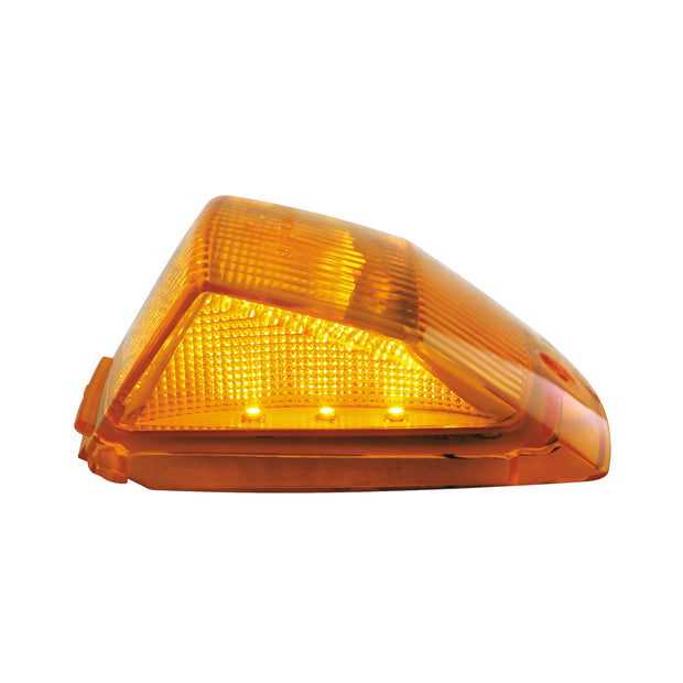 17 LED Reflector Square Cab Light - Amber LED/Amber Lens