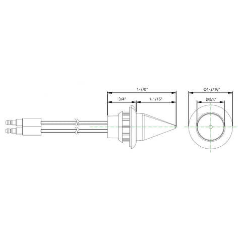 4 LED Dual Function 3/4" Mini Spike Light With SS Bezel (Clearance/Marker) - Amber LED/Amber Lens