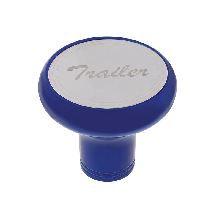 Deluxe Aluminum Screw-On Air Valve Knob With Stainless Trailer Plaque - Indigo Blue