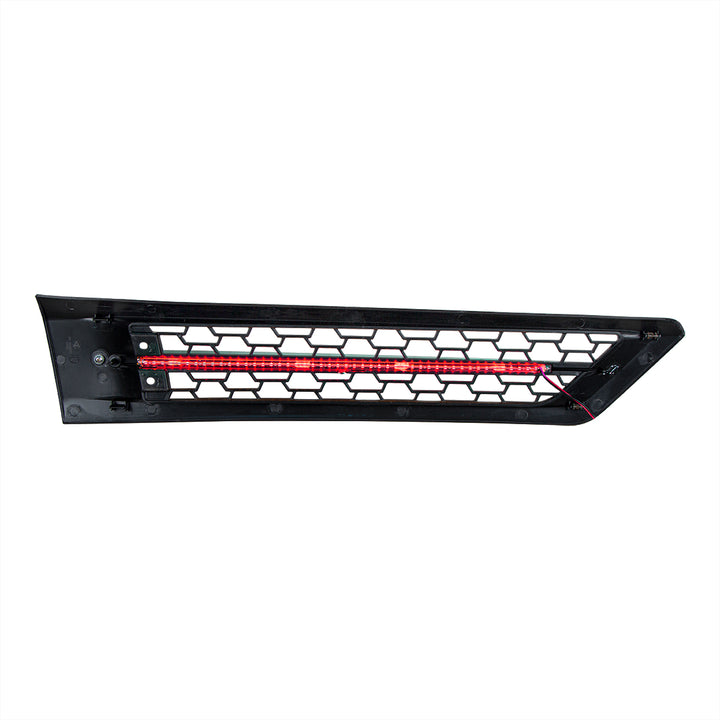 Hood Air Intake Grille With Red LED For 2018-2024 Freightliner Cascadia 126 - Driver