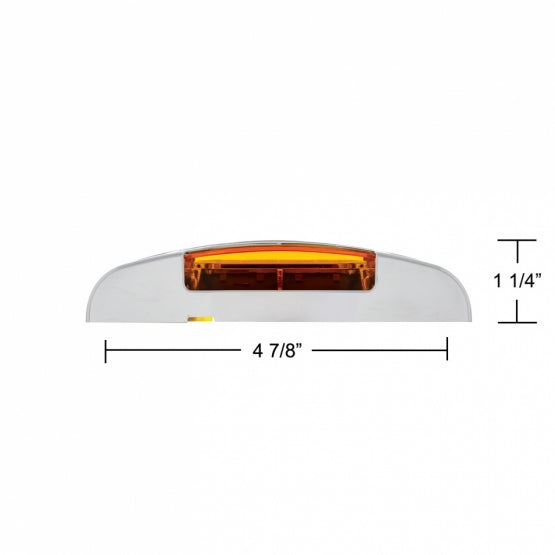 16 LED Reflector Light (Clearance/Marker) With Chrome Bezel - Amber LED/Amber Lens