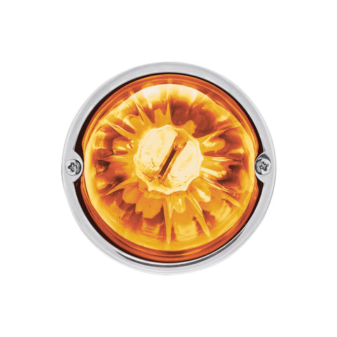 Star-Burst Glass Watermelon Light Flush Mount Kit-Amber LED/Clear Lens