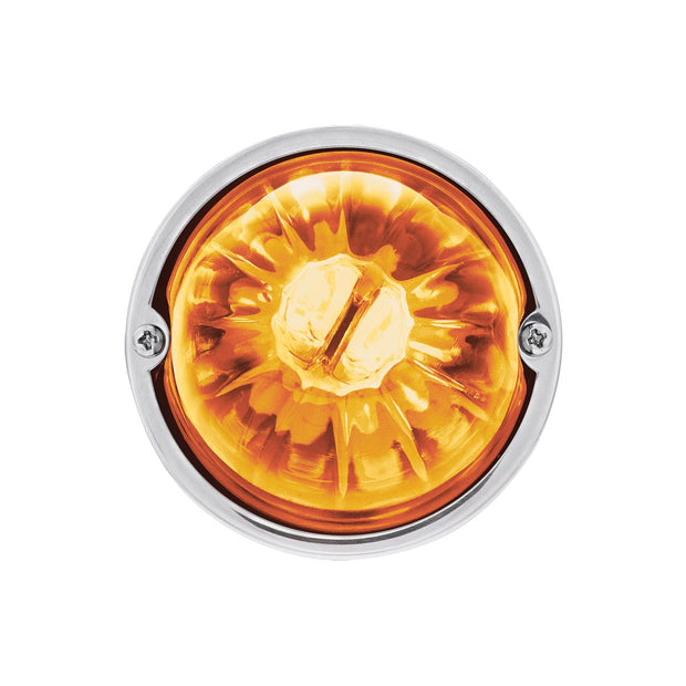 Star-Burst Glass Watermelon Light Flush Mount Kit-Amber LED/Clear Lens