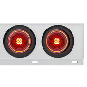 2-1/2" Bolt Pattern SS Spring Loaded Bar With 6X 4" 13 LED Abyss Lights - Red LED/Red Lens (Pair)