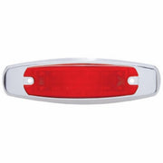 12 LED Rectangular Light (Clearance/Marker) With Chrome Bezel - Red LED/Red Lens