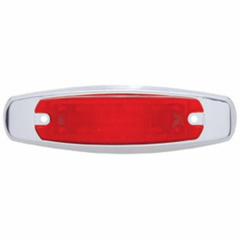 12 LED Rectangular Light (Clearance/Marker) With Chrome Bezel - Red LED/Red Lens