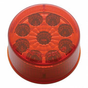 9 LED 2" Round Reflector Light Kit (Clearance/Marker) - Red LED/Red Lens