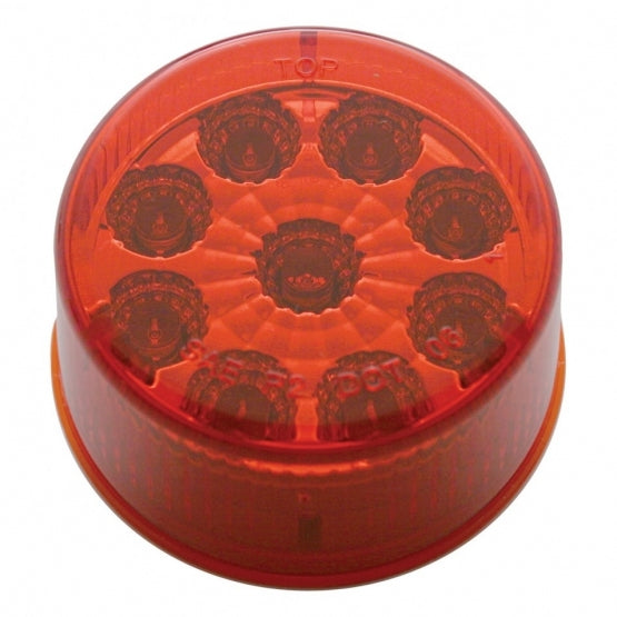 9 LED 2" Round Reflector Light Kit (Clearance/Marker) - Red LED/Red Lens