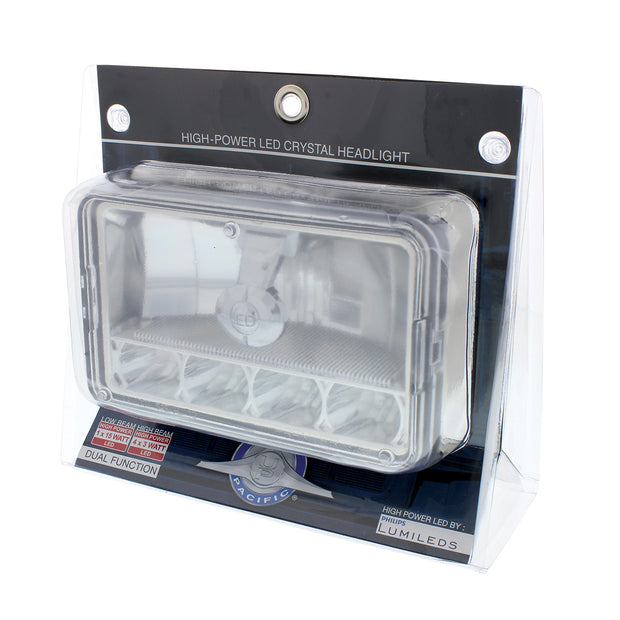 ULTRALIT - 5 LED 4" X 6" Crystal Headlight - High & Low Beam