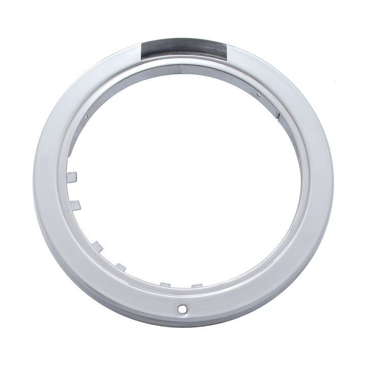 Stainless Steel Bullet Classic Headlight H4 With White LED &amp; Signal - Amber Lens