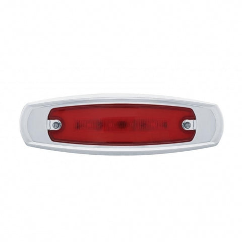 16 LED Rectangular GloLight With Bezel (Clearance/Marker) - Red LED/Red Lens