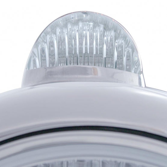 Stainless Steel Guide 682-C Style Headlight Crystal H4 & LED Signal - Clear Lens