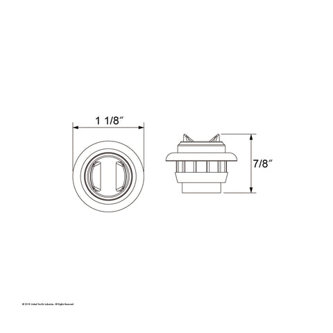 2 LED 3/4" Mini Light With Bezel (Clearance/Marker) - Red LED/Red Lens