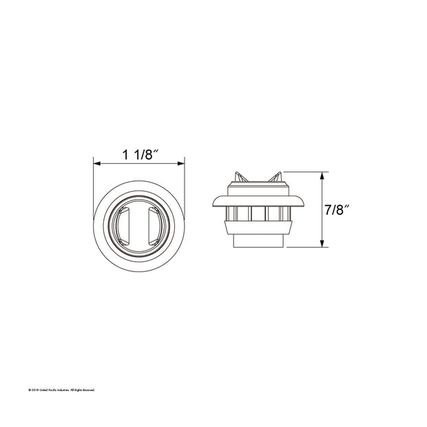 2 LED 3/4" Mini Light With Bezel (Clearance/Marker) - Red LED/Red Lens