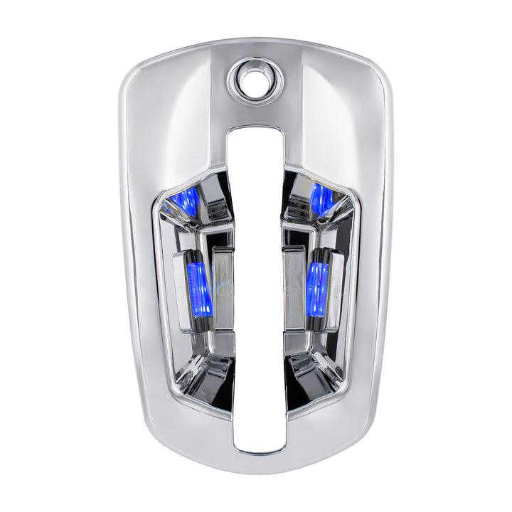 6 LED Chrome Door Handle Cover For 2018-2024 Freightliner Cascadia - Driver, Blue LED