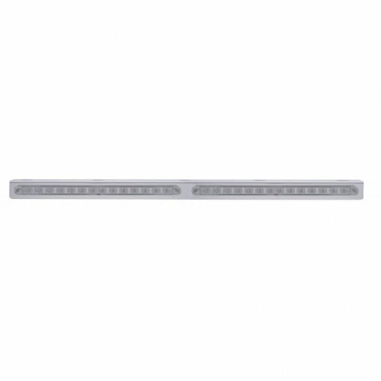 25-5/16" Stainless Light Bracket With 2X 14 LED 12" Light Bars - Amber LED/Clear Lens
