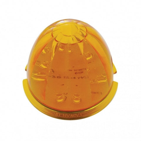 Fog Light Cover With Amber LED Watermelon Light & Visor For 2007-17 KW T660- Passenger -Amber Lens