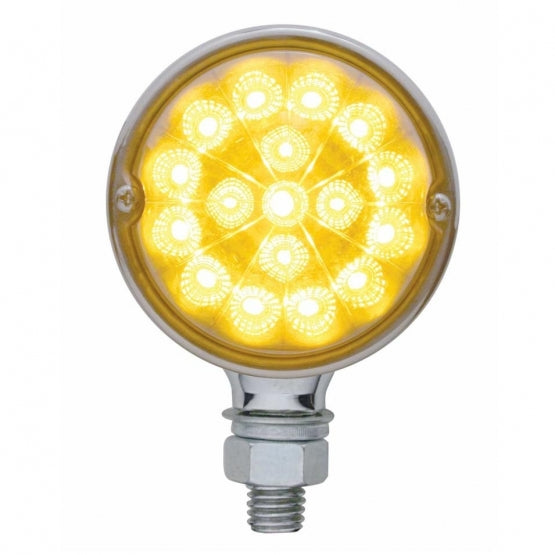 17 LED Dual Function Reflector Single Face Light - Amber LED/Amber Lens
