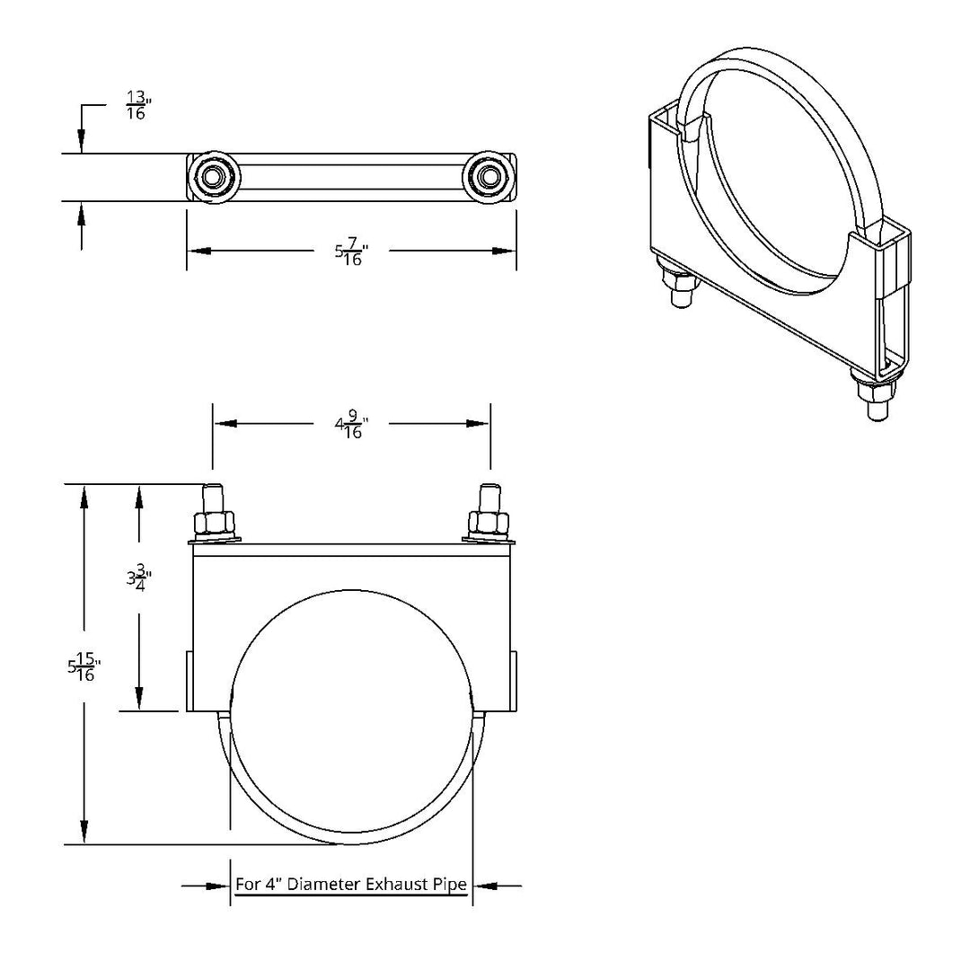 4" Stainless U-Bolt Exhaust Clamp