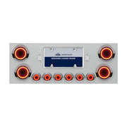 SS Rear Center Panel With Four 23 LED 4" Lights & Six 9 LED 2" Mirage Lights & Visors - Red LED/Red Lens