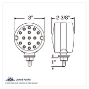 15 LED 3" Reflector Single Face Light - Amber LED/Amber Lens