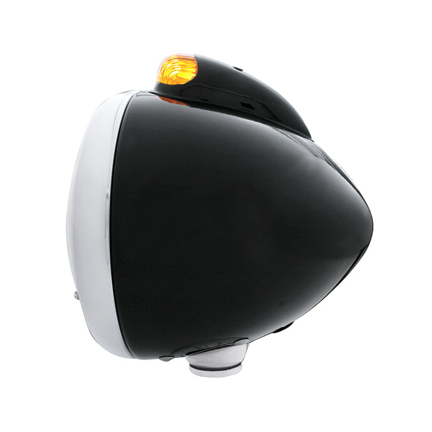 Black Guide 682-C Headlight H4 With 10 Amber LED & Dual Mode LED Signal - Amber Lens