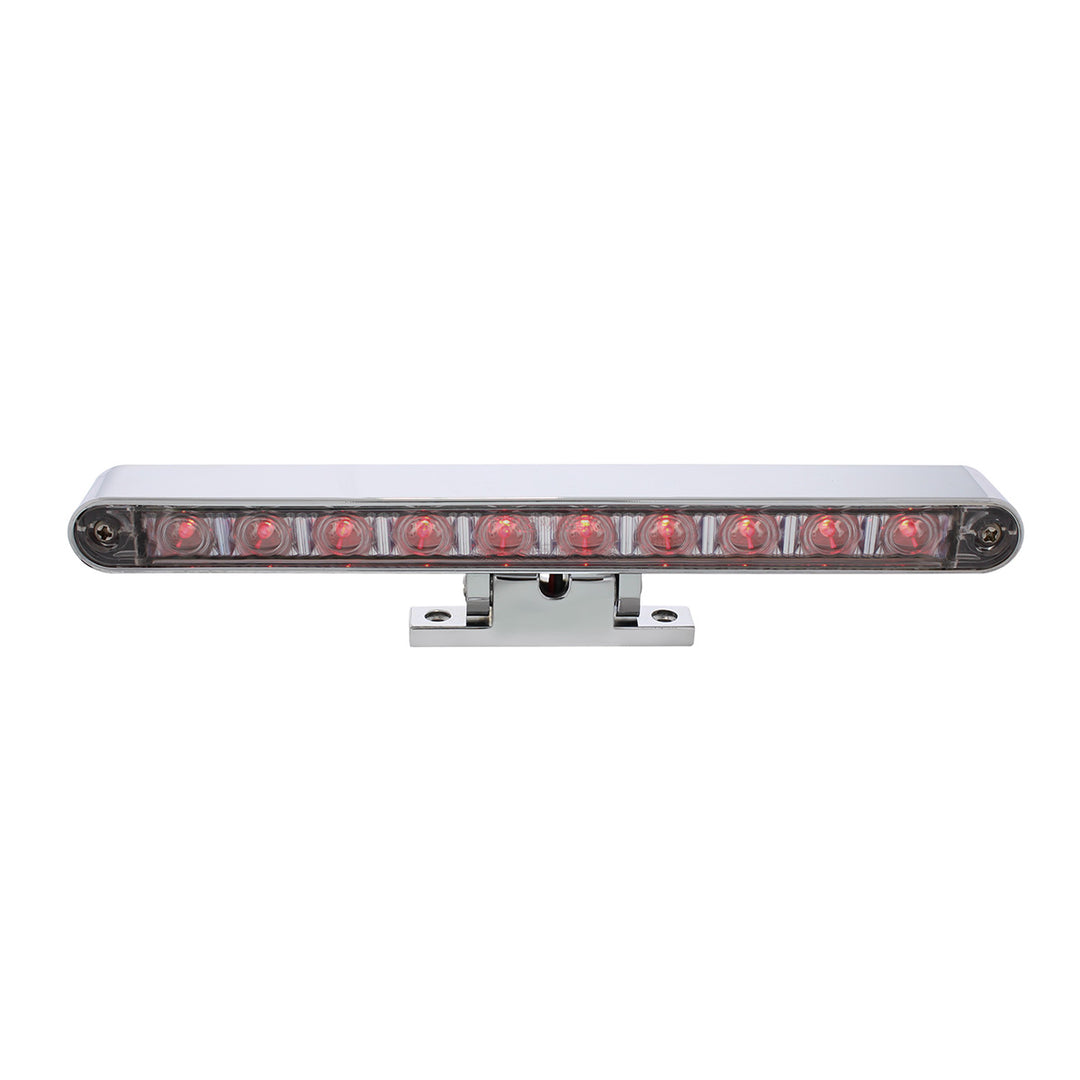 10 LED Dual Function 3rd Brake Light With Chrome Swivel Pedestal Base - Red LED/Clear Lens