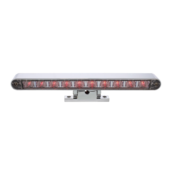 10 LED Dual Function 3rd Brake Light With Chrome Swivel Pedestal Base - Red LED/Clear Lens