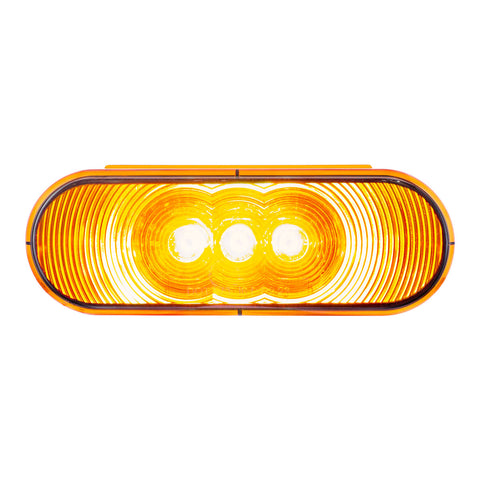 3 LED 6" Oval Light(Turn Signal)-Amber LED/Amber Lens