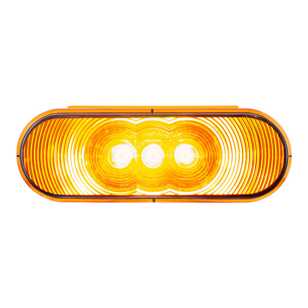 3 LED 6" Oval Light(Turn Signal)-Amber LED/Amber Lens