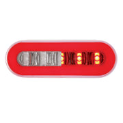 22 LED 6" Oval GloLight With Divider Bar Inner Design (Stop, Turn & Tail) - Red LED/Red Insert (Card)