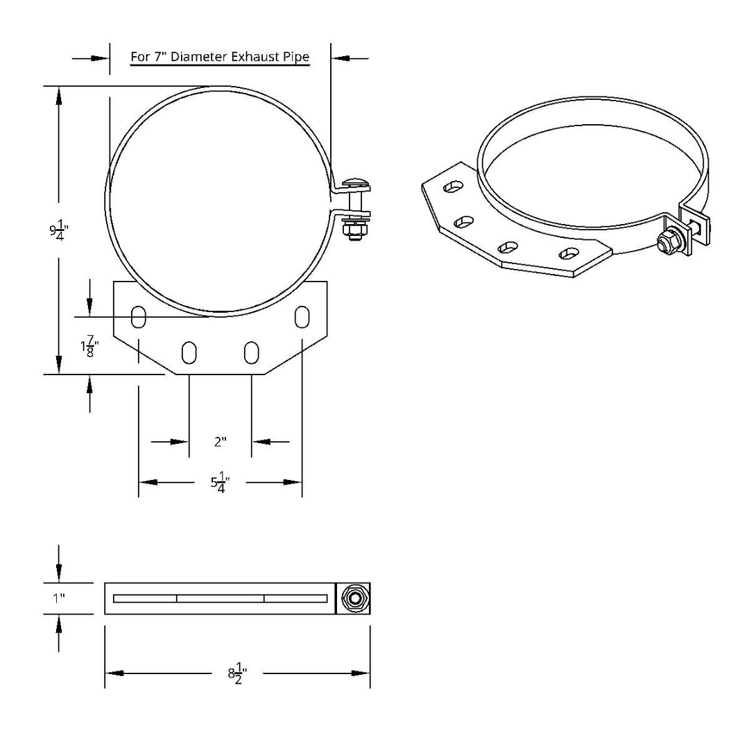 7" Stainless Exhaust Clamp For Peterbilt Ultra Cab