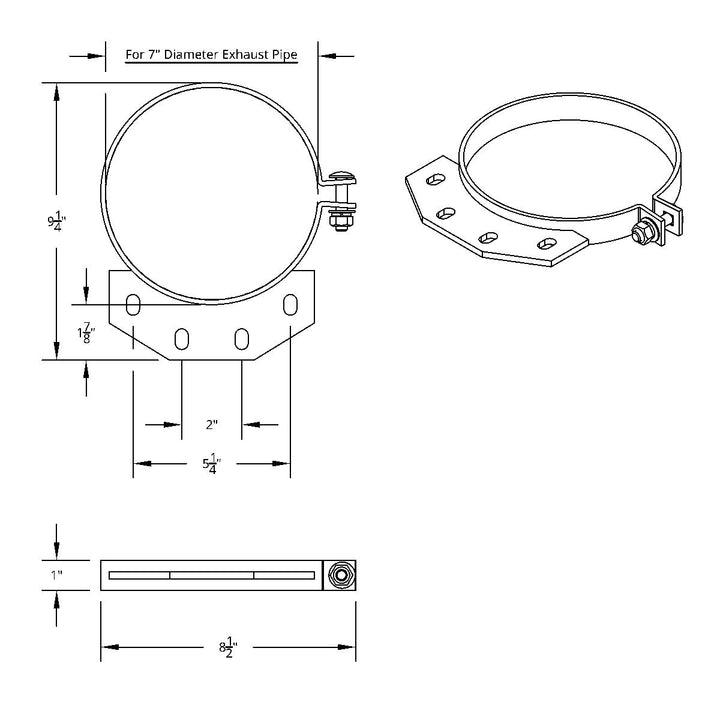 7" Stainless Exhaust Clamp For Peterbilt Ultra Cab