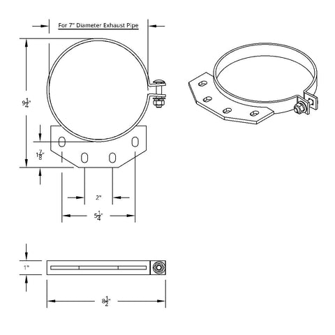 7" Stainless Exhaust Clamp For Peterbilt Ultra Cab