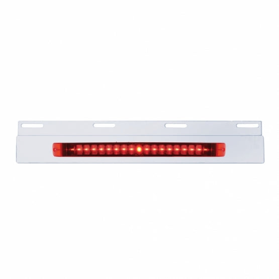 Stainless Top Mud Flap Plate With 19 LED 17" Light Bar - Red LED/Red Lens (Each)