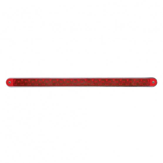 19 LED 12" Reflector Light Bar With Bezel (Stop, Turn & Tail) - Red LED/Red Lens