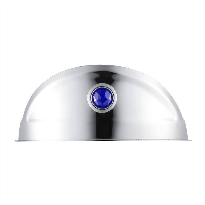 Chrome Visor With Blue Glass Dot For 7" Headlight