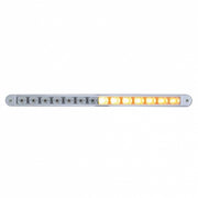 14 LED 12" Auxiliary Warning Light Bar With Bezel - Amber LED/Clear Lens