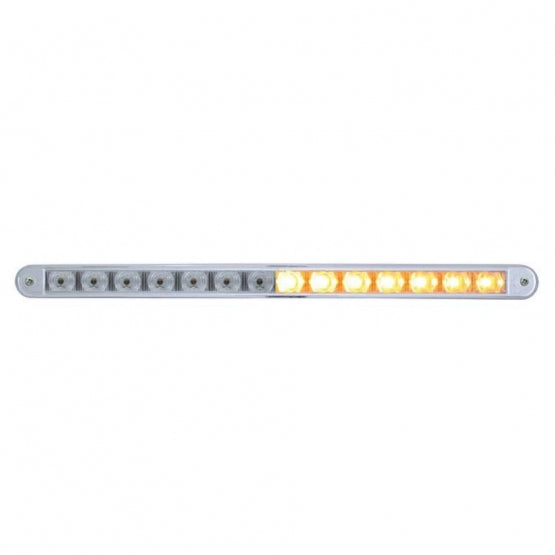 14 LED 12" Auxiliary Warning Light Bar With Bezel - Amber LED/Clear Lens