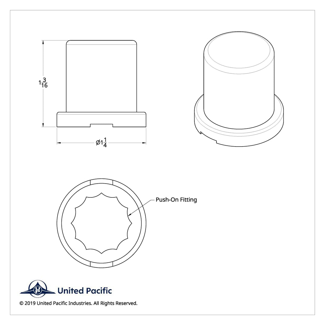 3/4" X 1-1/4" Chrome Plastic Flat Top Nut Covers - Push-On (10-Pack)