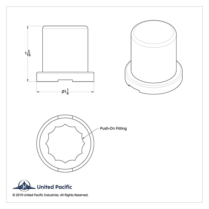 3/4" X 1-1/4" Chrome Plastic Flat Top Nut Covers - Push-On (10-Pack)