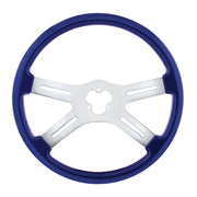 18" Vibrant Color 4 Spoke Steering Wheel - Indigo Blue