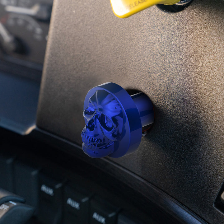 Skull Air Valve Knob - Indigo Blue