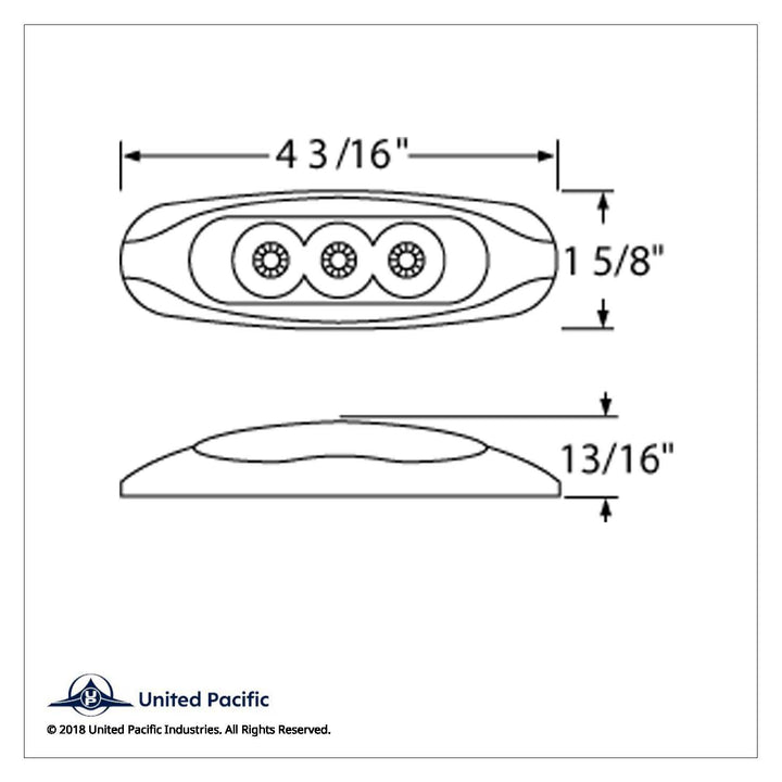 3 LED Reflector Light (Clearance/Marker) - Amber LED/Amber Lens