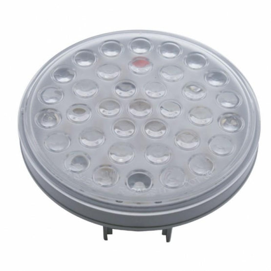 3-3/4" Bolt Pattern SS Spring Loaded Bar With 6X 36 LED 4" Lights &amp; Visors -Red LED/Clear Lens (Pair)