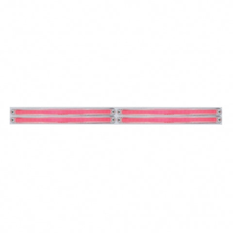Chrome Top Mud Flap Plate With Four 24 LED 12" GloLight Bars - Red LED/Clear Lens (Each)