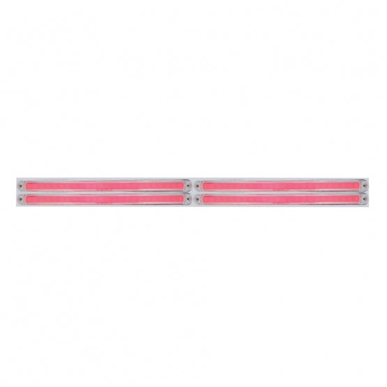 Chrome Top Mud Flap Plate With Four 24 LED 12" GloLight Bars - Red LED/Clear Lens (Each)