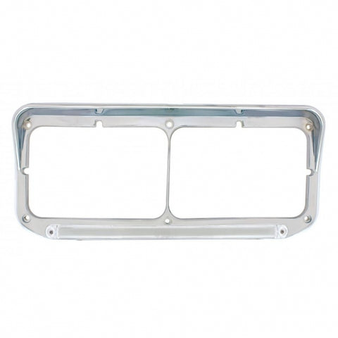 24 LED Rectangular Dual Headlight Bezel With Visor & GloLight - Amber LED/Clear Lens