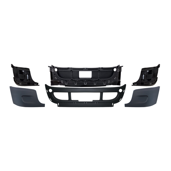 Complete 3-Piece Front Bumper Set Without Fog Light Hole For 2008-2017 Freightliner Cascadia